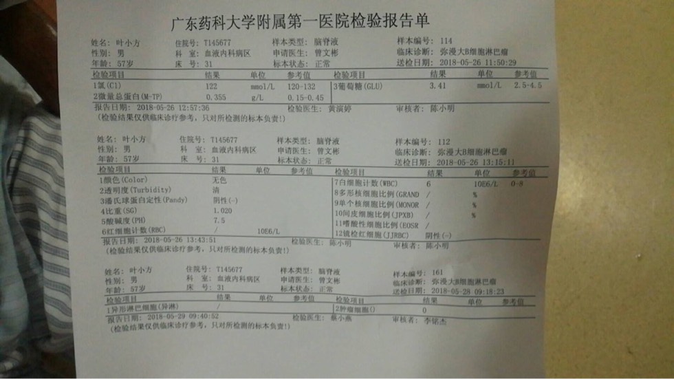 请问腰穿结果可以知道是不是中枢侵犯吗