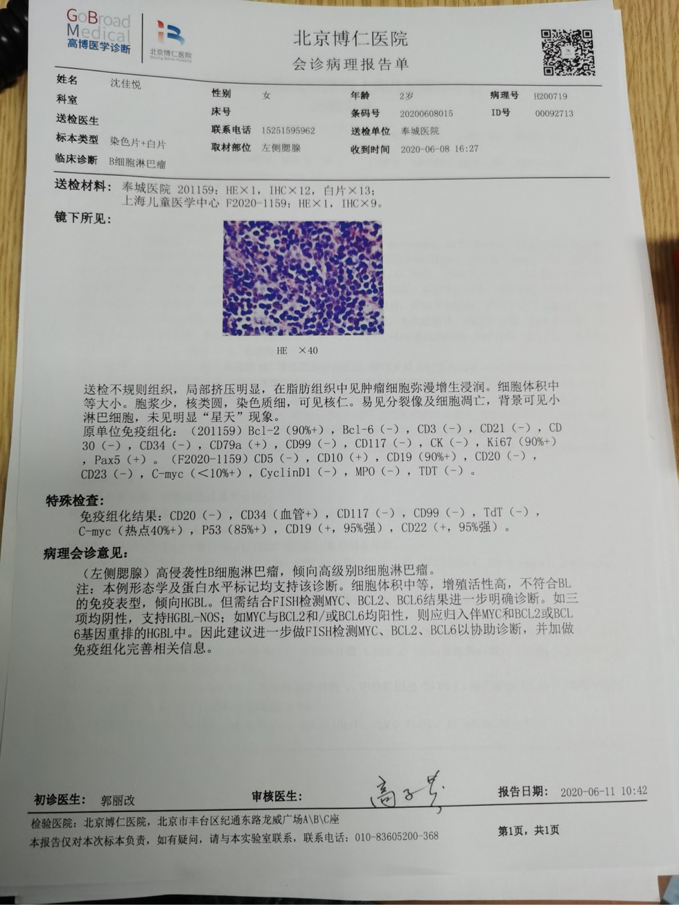 每家病理报告都不同奔溃各位有啥好的意见吗