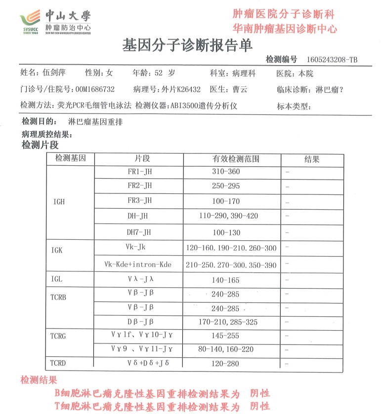 中山大学附属肿瘤医院病理基因分子诊断